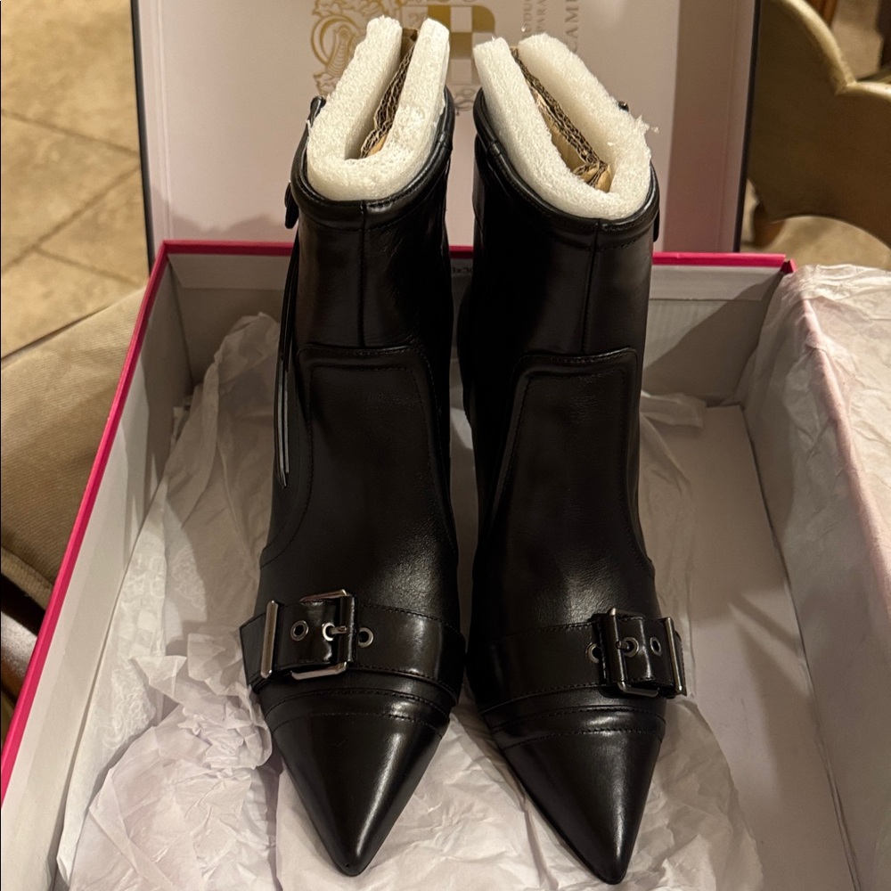 Vince Camuto Black Buckle Ankle Booties